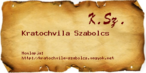 Kratochvila Szabolcs névjegykártya