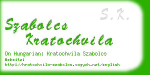 szabolcs kratochvila business card